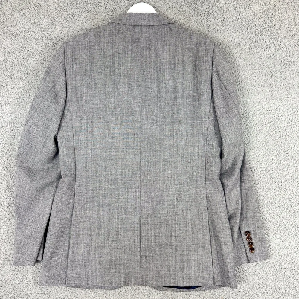 J Crew Voyager Thompson Suit Jacket Mens 40R Gray Wool Double Vent 2 Btn Classic